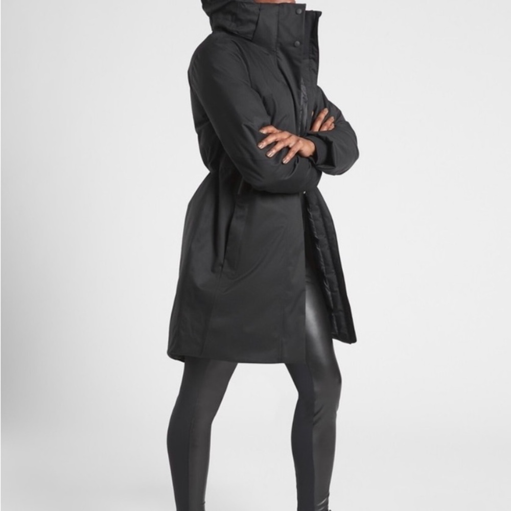 Athleta Outbound Parka Jacket | Size Small | Black | Cozy & Water-Resistant